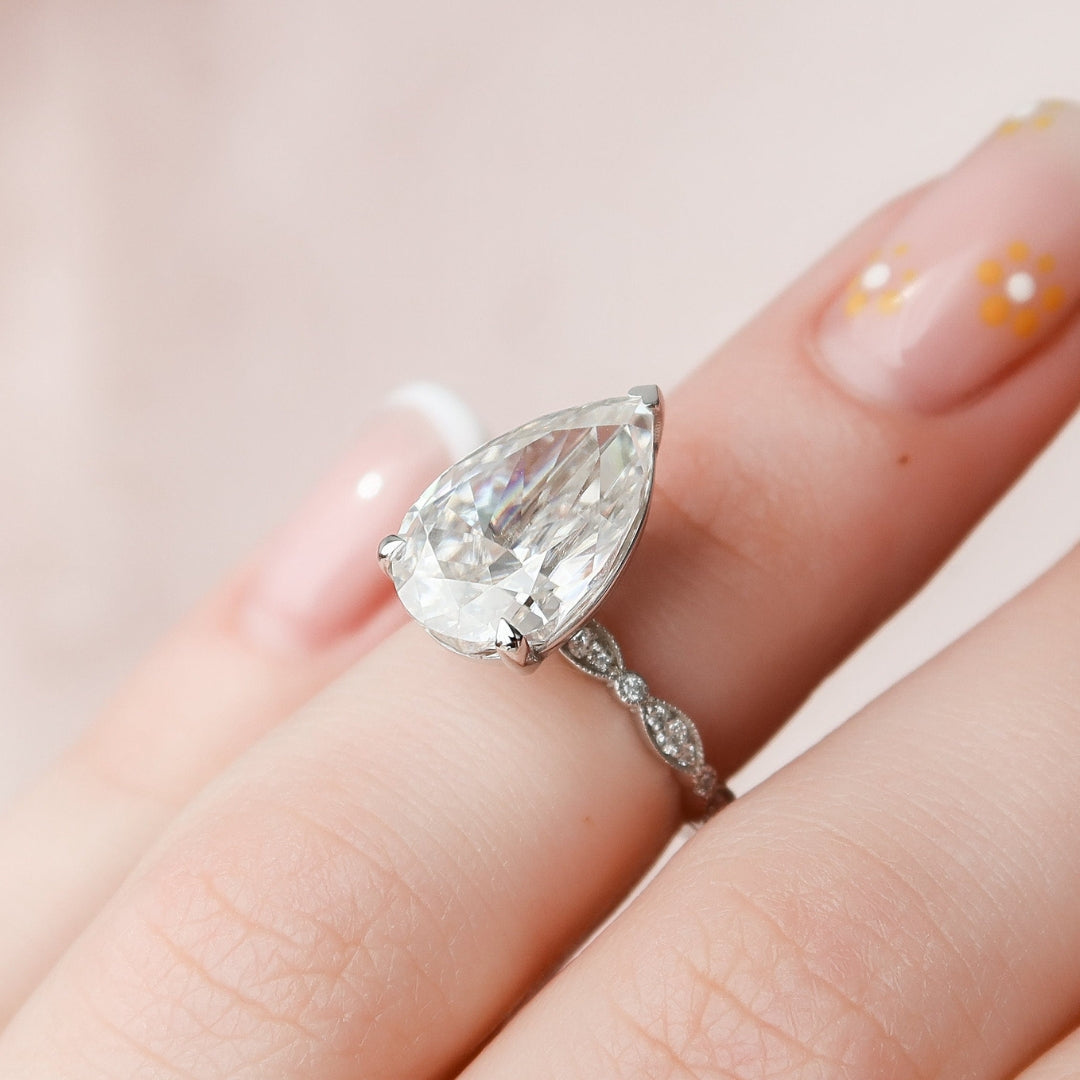 Enchanting Pear Cut Wedding Ring