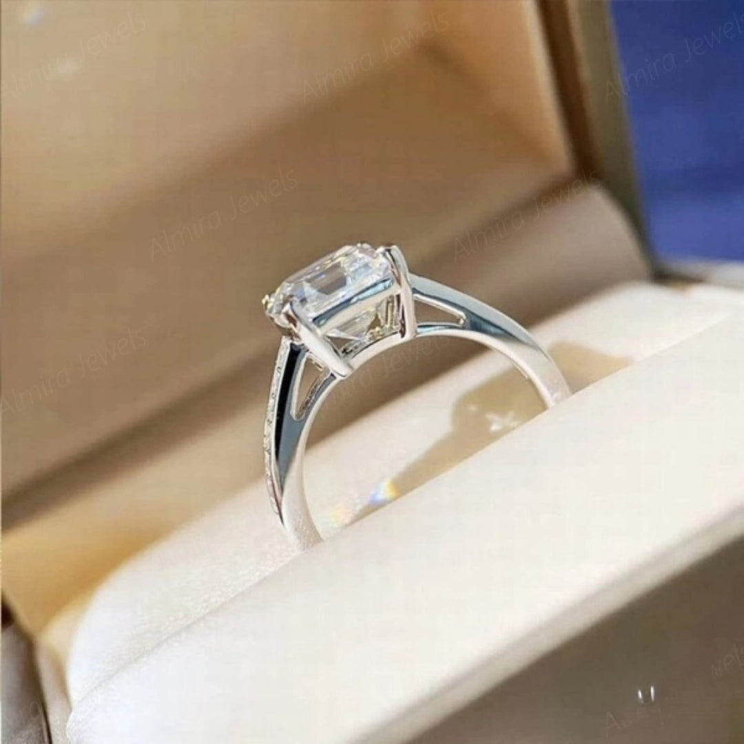 Charmer Asscher Cut Wedding Ring