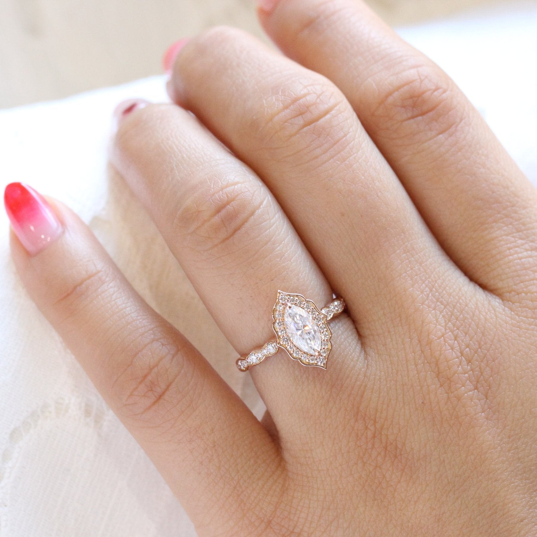 Admirable Marquise Shape Engagement Ring