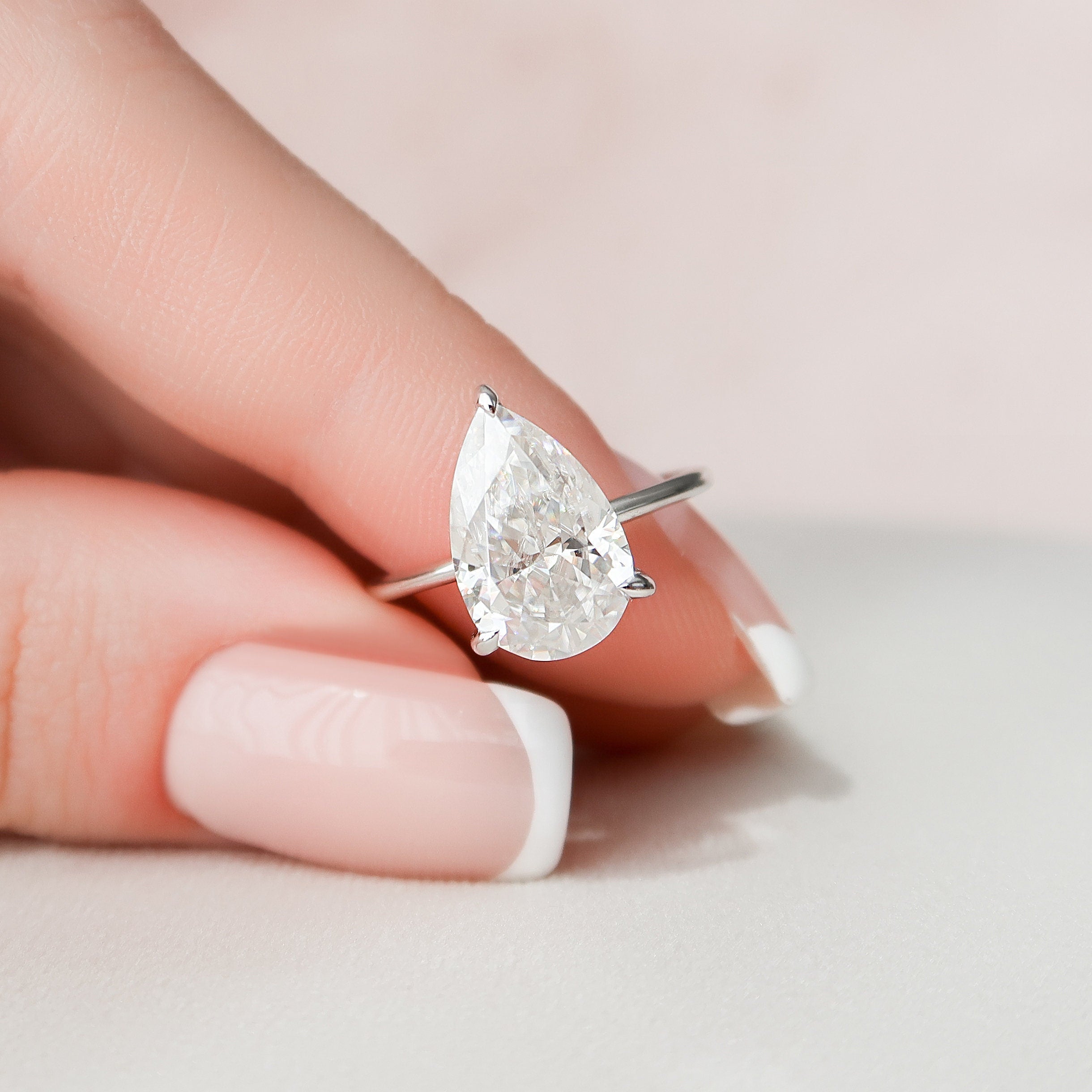 Dazzling Pear Shape Diamond Wedding Ring