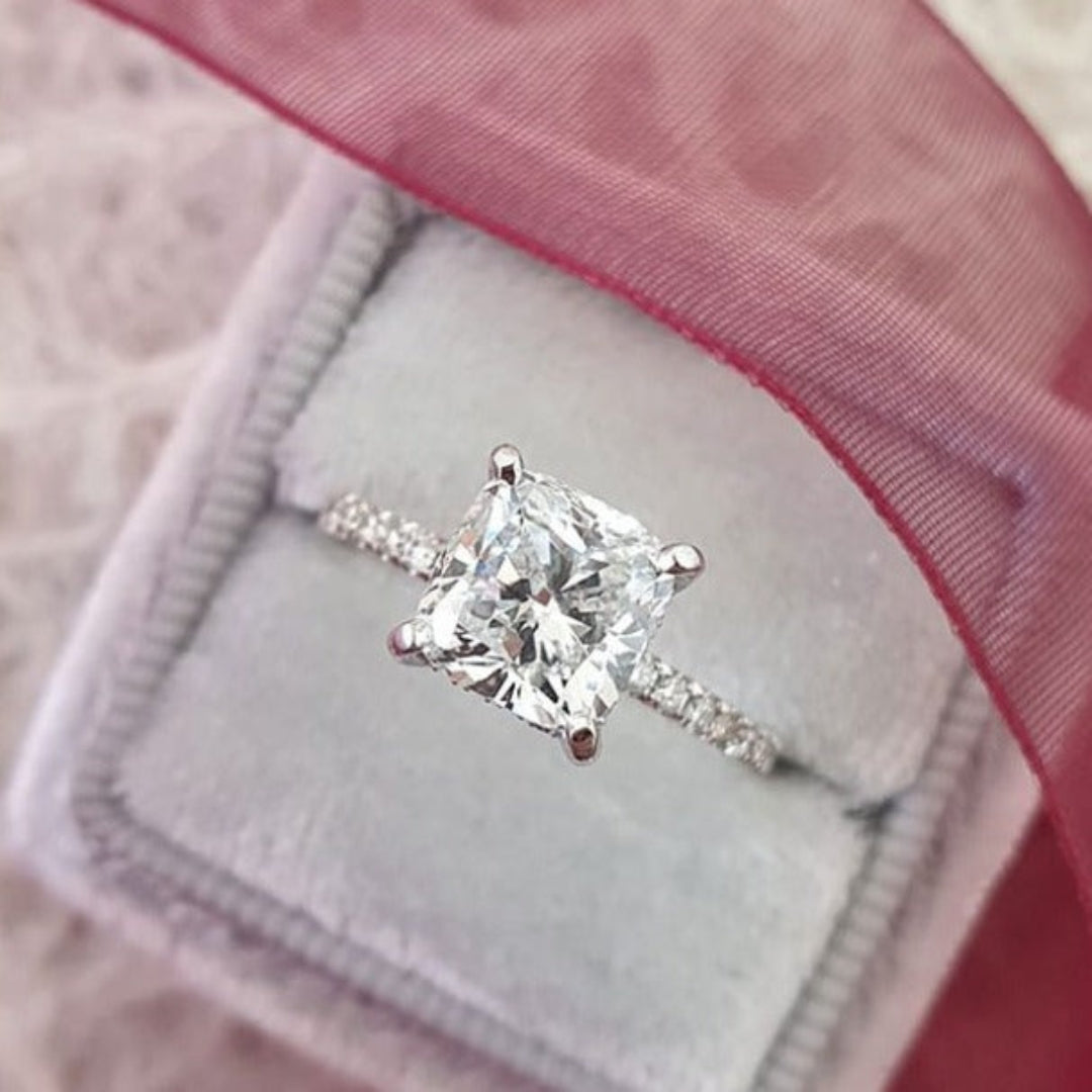 Prepossessing Cushion Shape Diamond Wedding Ring