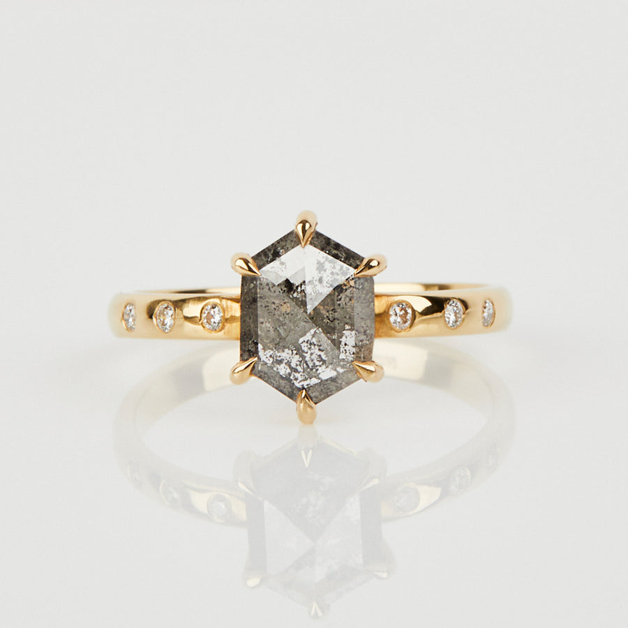 Glitz Glow 1.40CT Hexagon Cut Diamond Handmade Ring