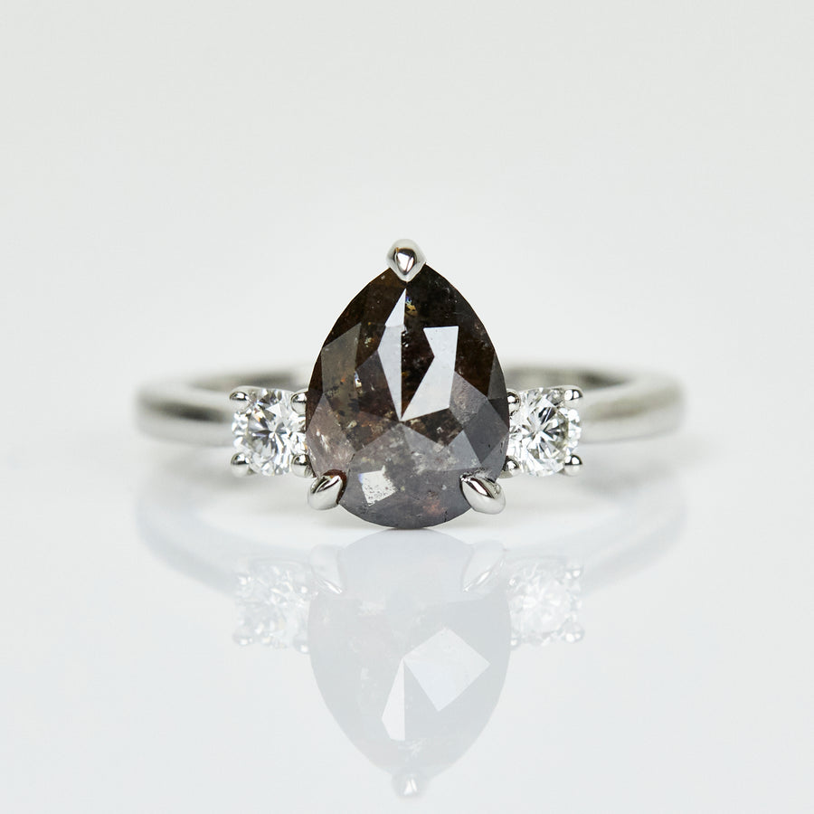 Pave 1.35CT Pear Shape Diamond Engagement Ring