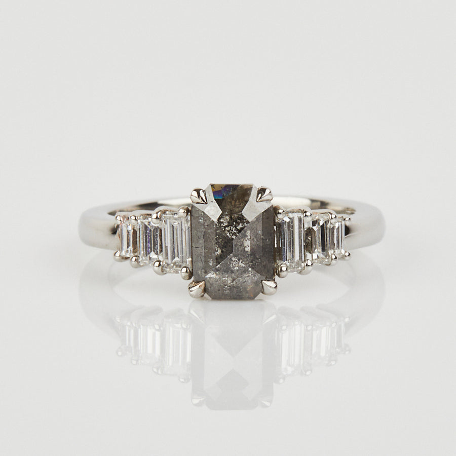 Gem Glowup 2.05CT Emerald Cut Diamond Engagement Ring