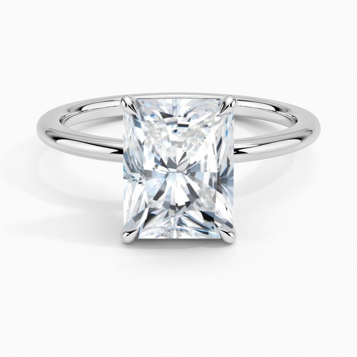 Classic 4 Prong Radiant Cut Solitaire Ring